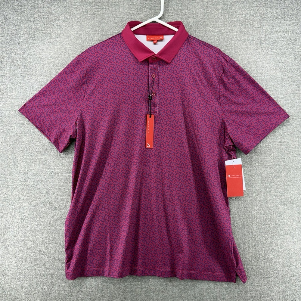 Redvanly Hartwell Golf Polo Shirt Men Size XL Sangria Red Short Sleeve NEW